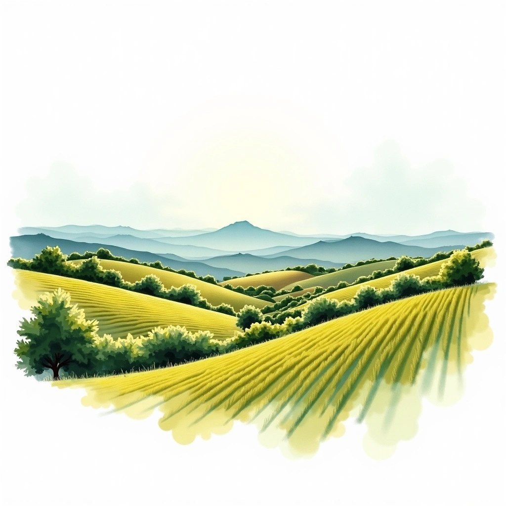 Utiel-Requena wine region — watercolor illustration