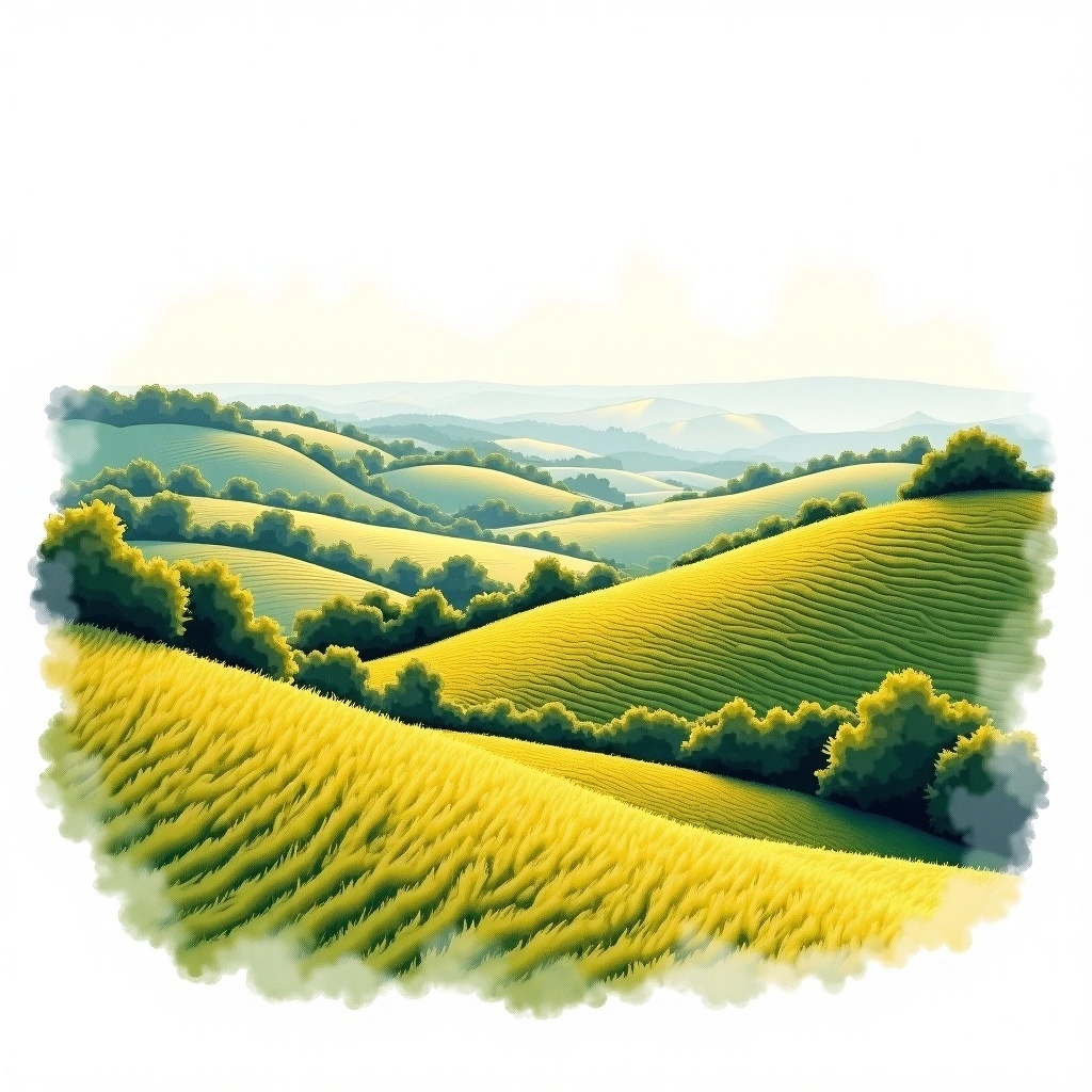 Val de Loire wine region — watercolor illustration