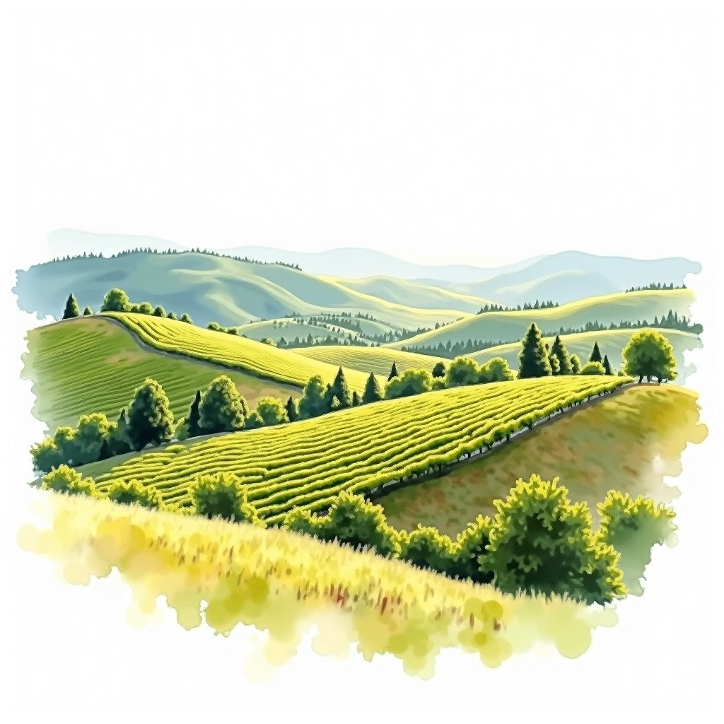 Vale do São Francisco wine region — watercolor illustration