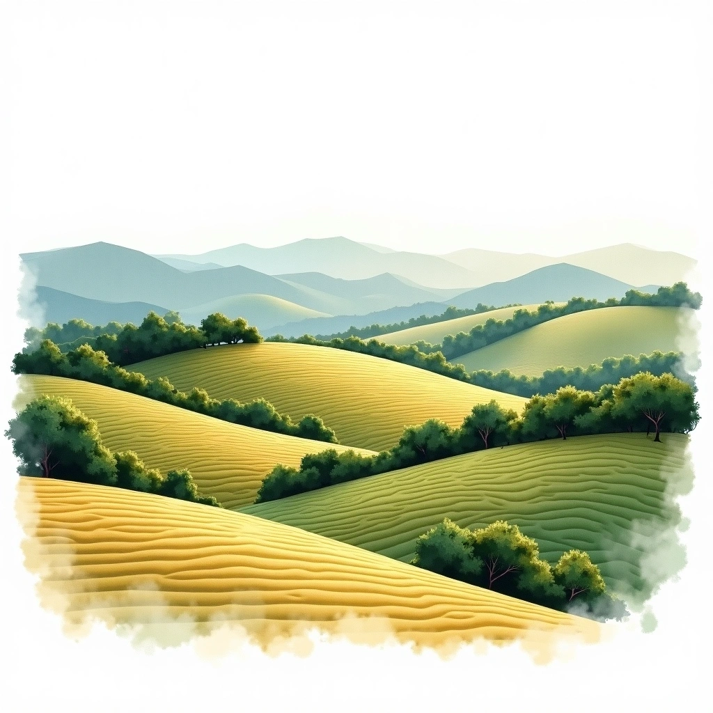 Vale dos Vinhedos wine region — watercolor illustration