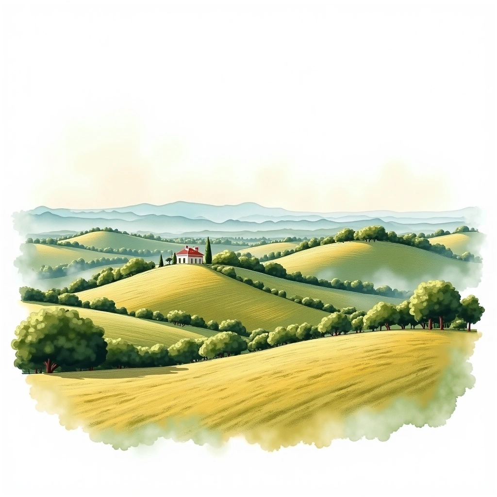 Valencia wine region — watercolor illustration
