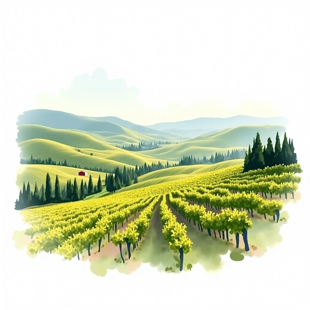 Valpolicella Classico wine region — watercolor illustration