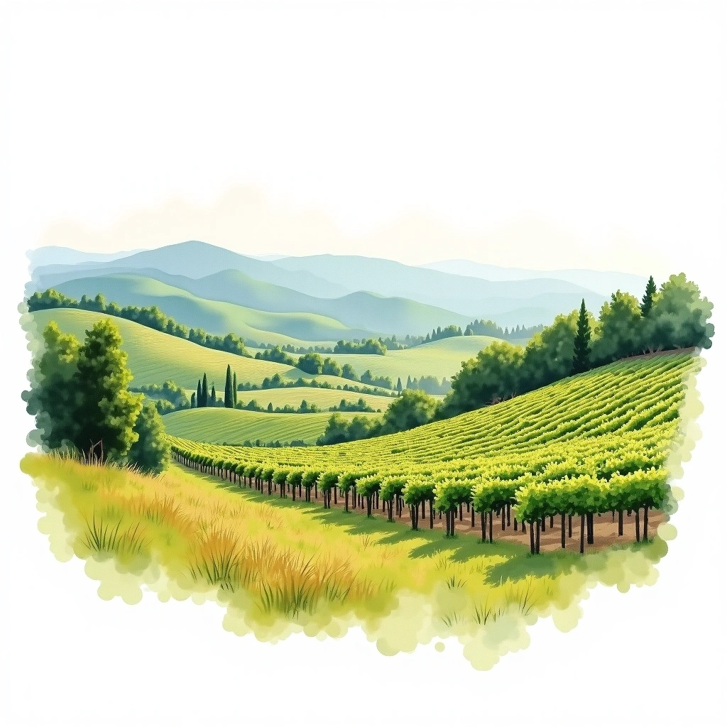 Valpolicella wine region — watercolor illustration