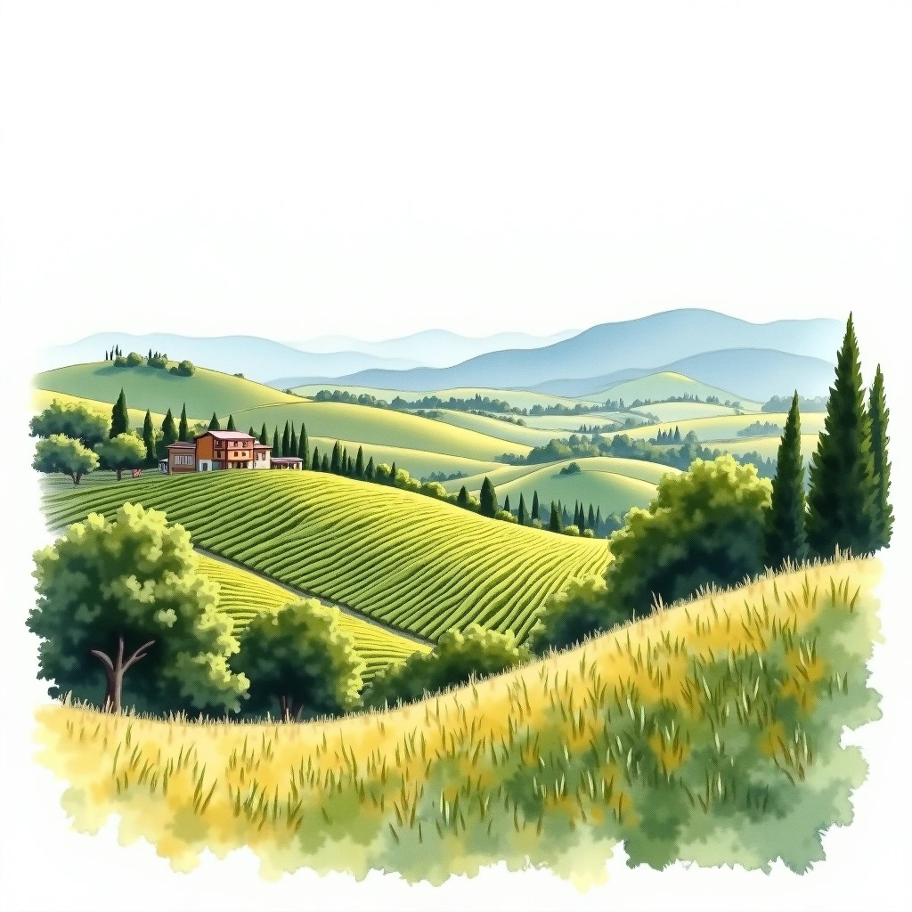 Veneto wine region — watercolor illustration