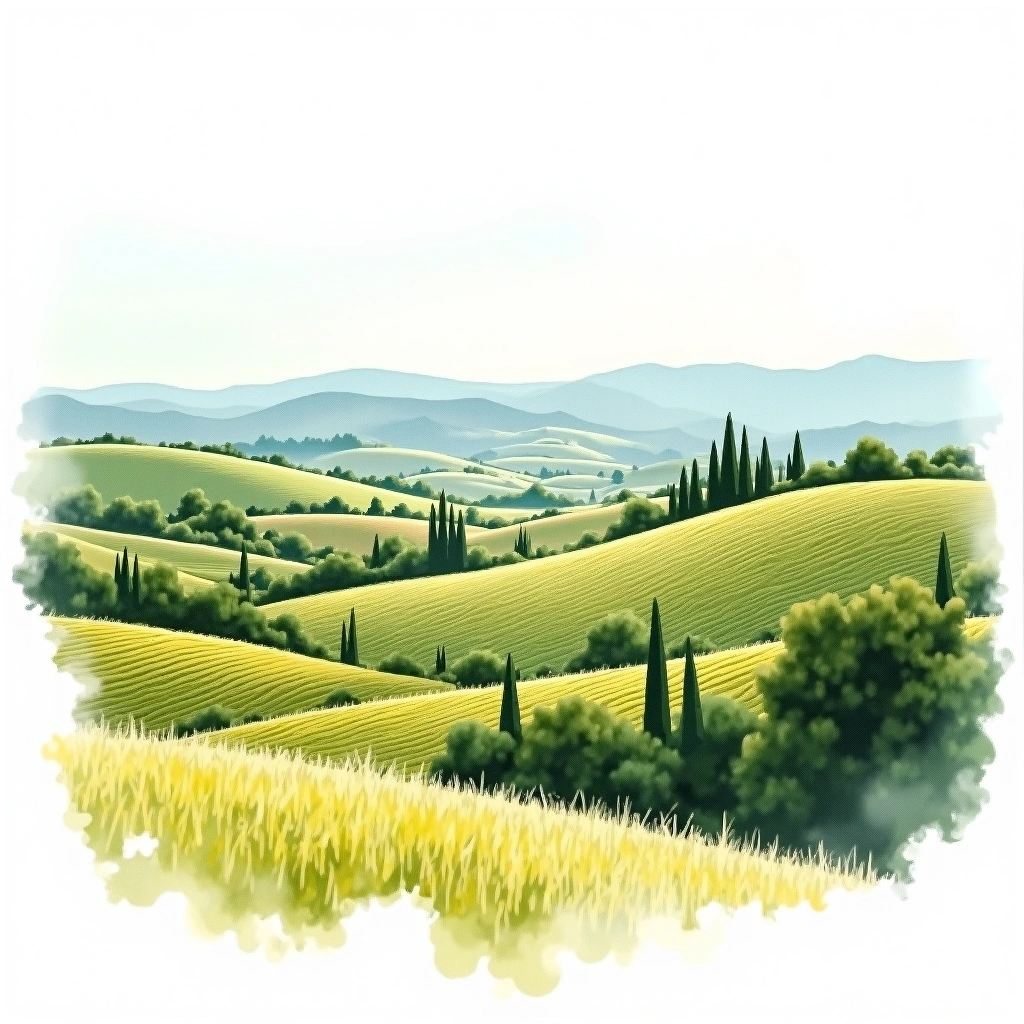 Venezia Giulia wine region — watercolor illustration