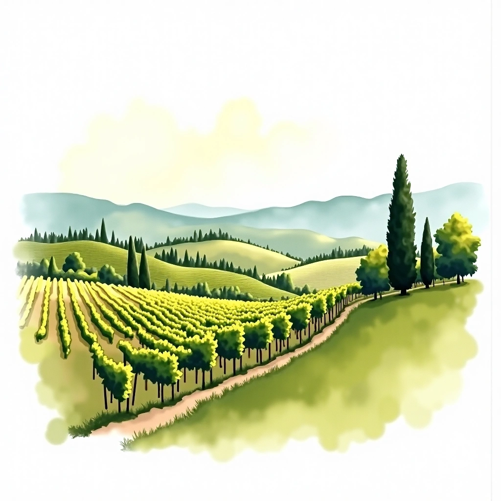 Venezia wine region — watercolor illustration