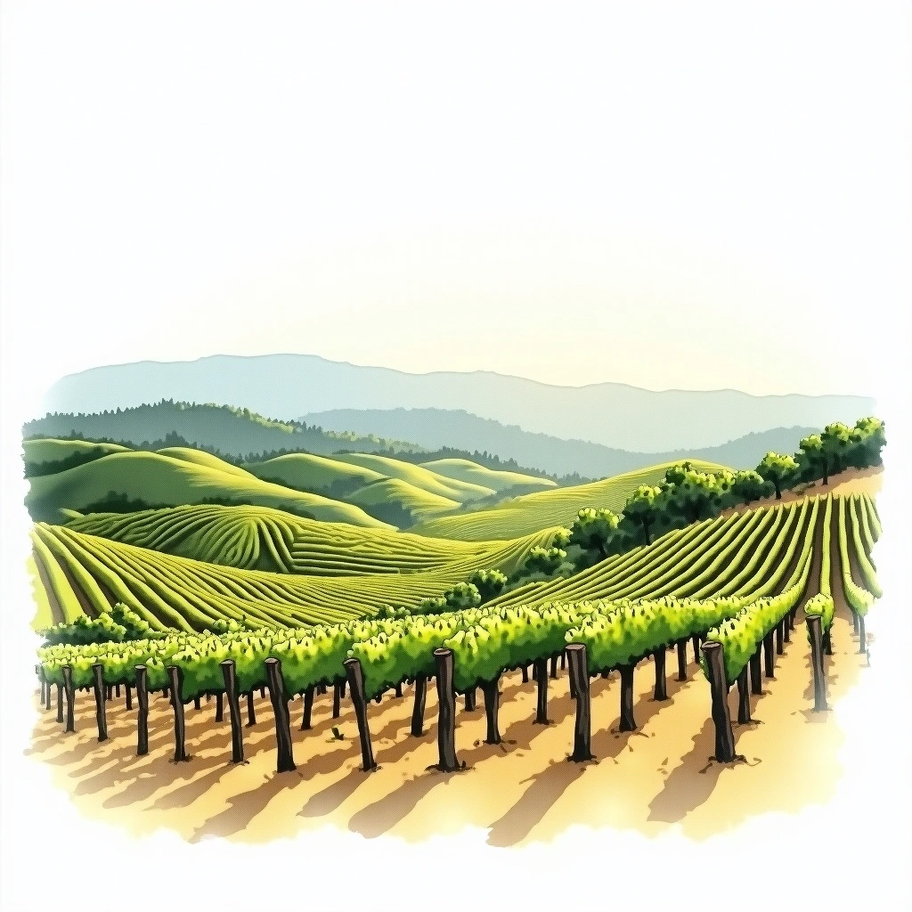 Vidigueira wine region — watercolor illustration