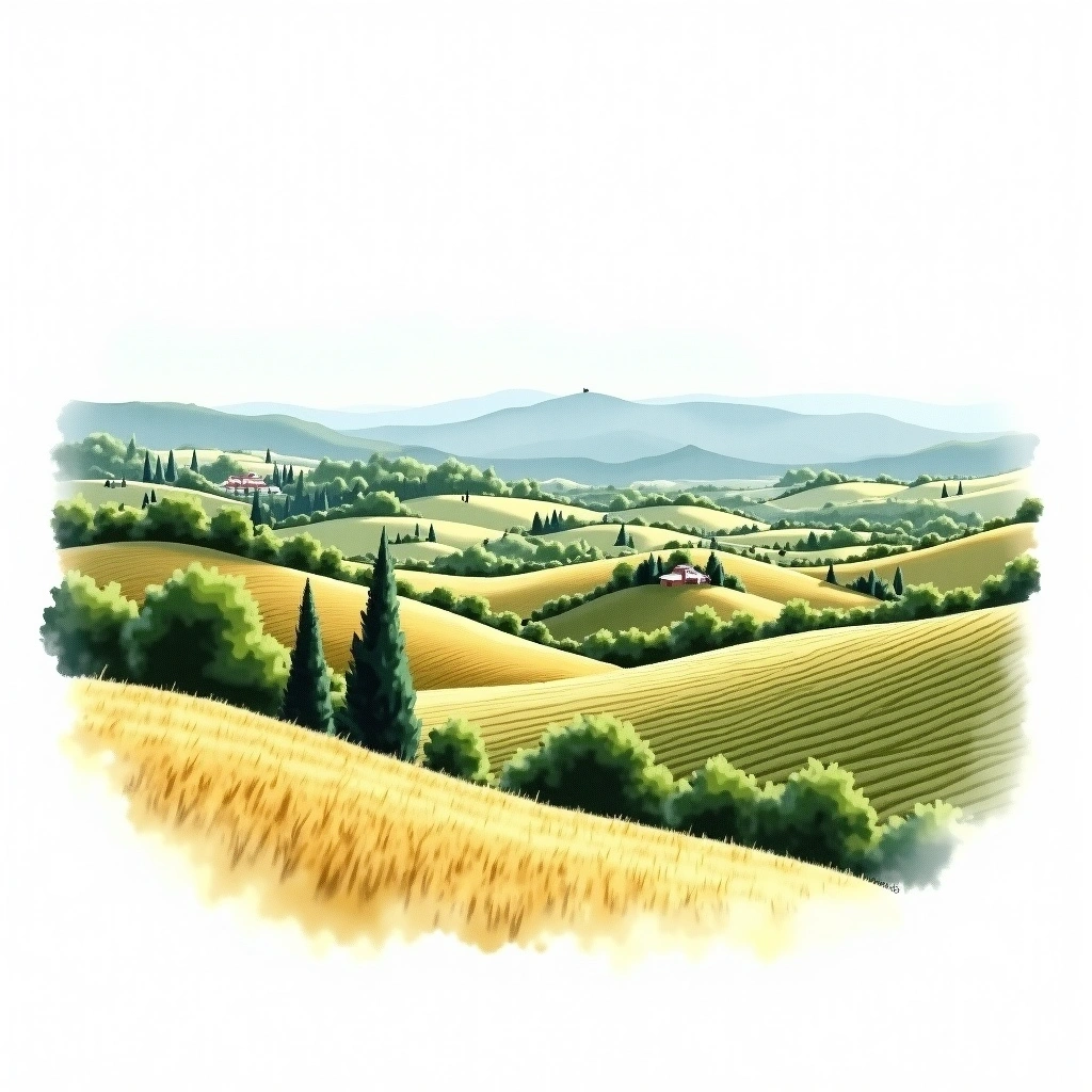 Vigneti delle Dolomiti wine region — watercolor illustration