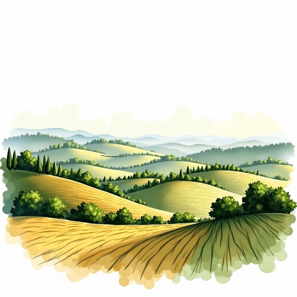 Vino d'Italia wine region — watercolor illustration