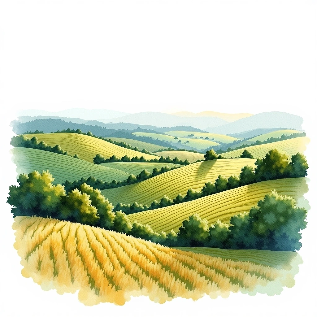 Viré-Clessé wine region — watercolor illustration