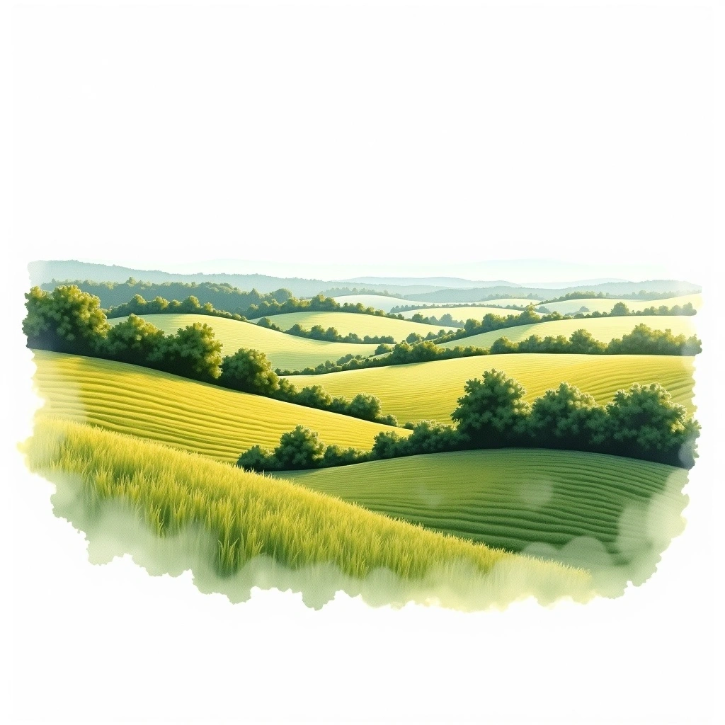 Vouvray wine region — watercolor illustration