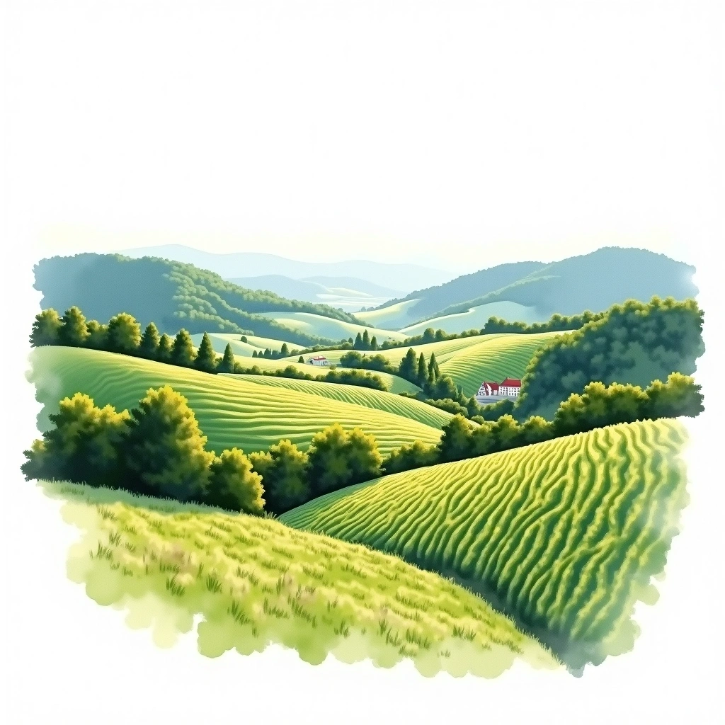 Wachau wine region — watercolor illustration