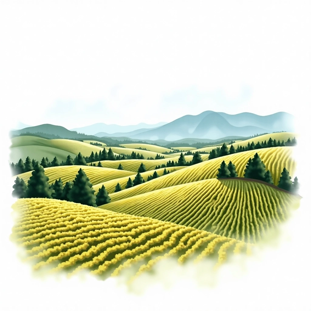 Wahluke Slope wine region — watercolor illustration