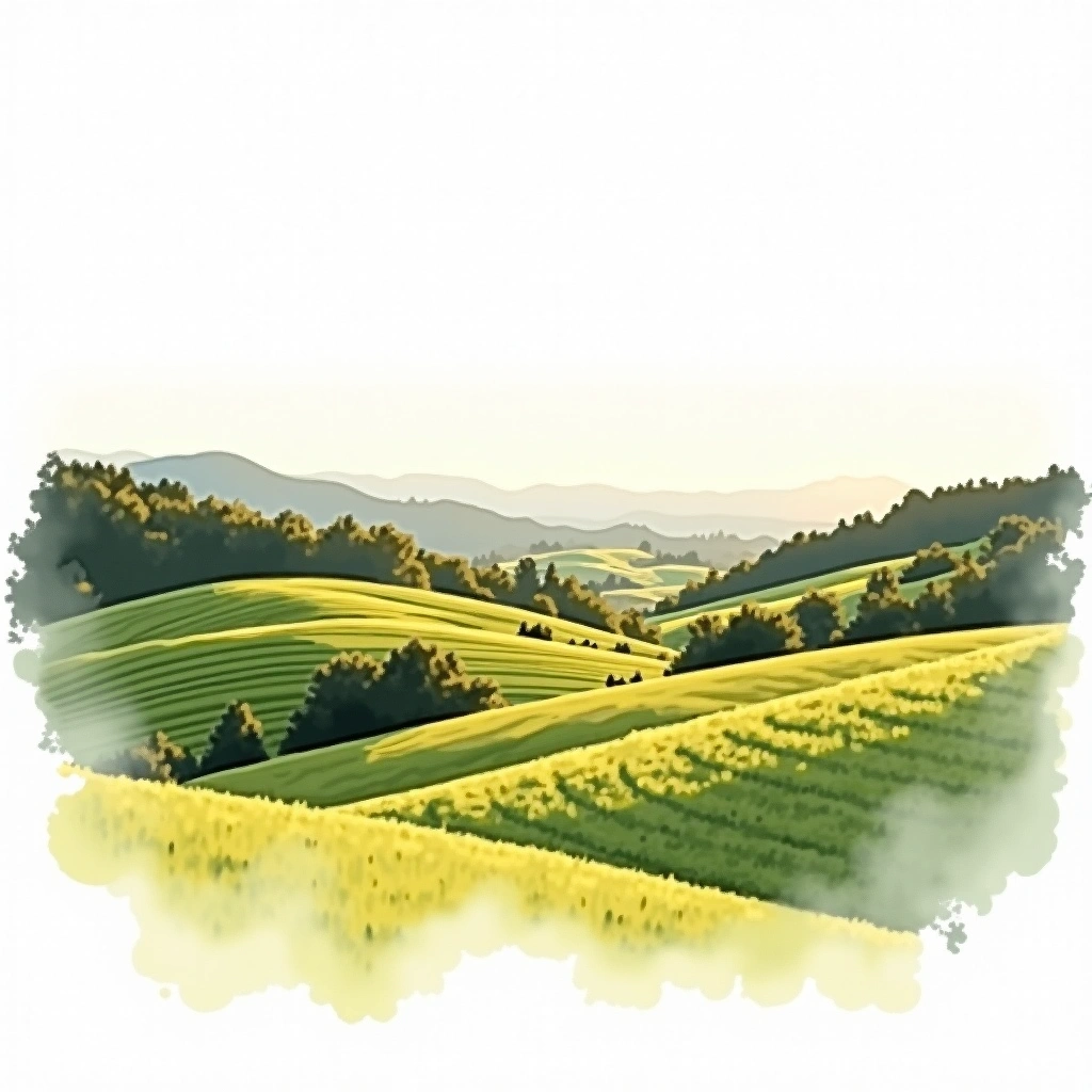 Waipara wine region — watercolor illustration