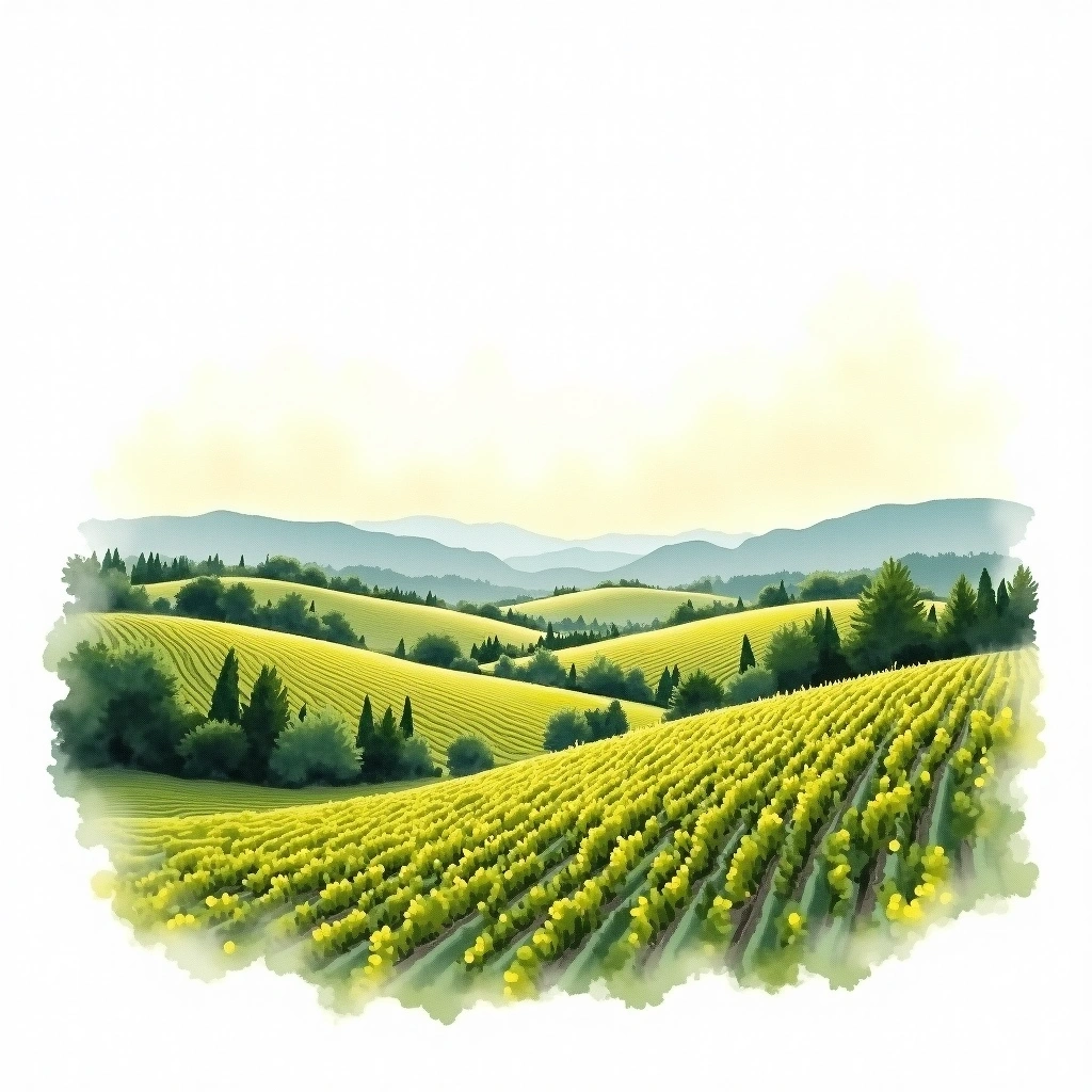 Weinland wine region — watercolor illustration