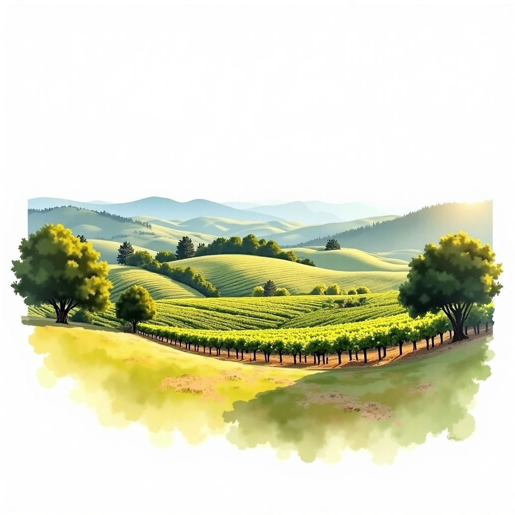 Western Victoria wine region — watercolor illustration