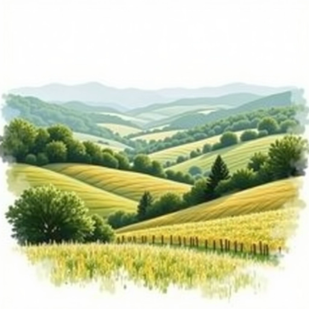 Wiener Gemischter Satz wine region — watercolor illustration