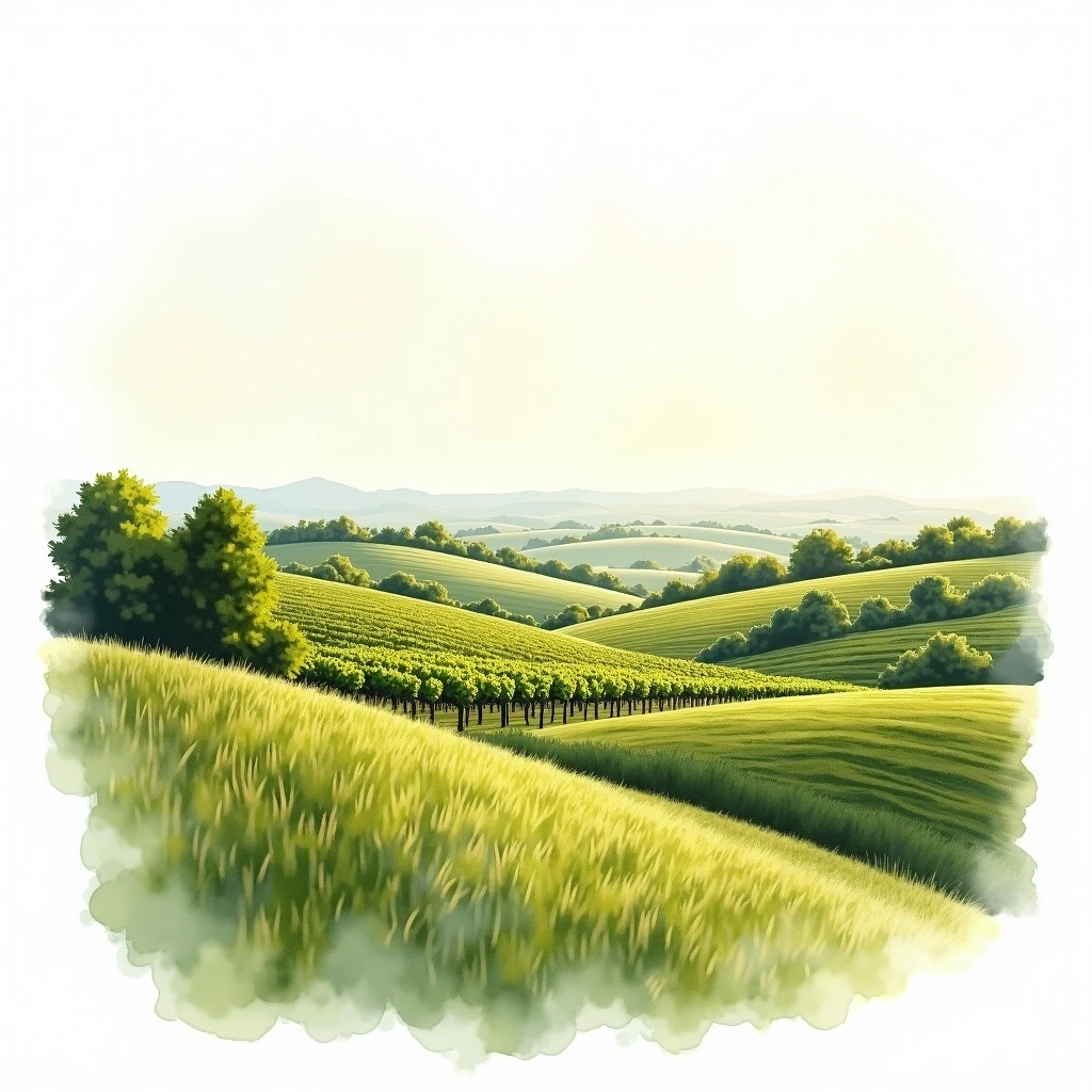 Wisconsin wine region — watercolor illustration