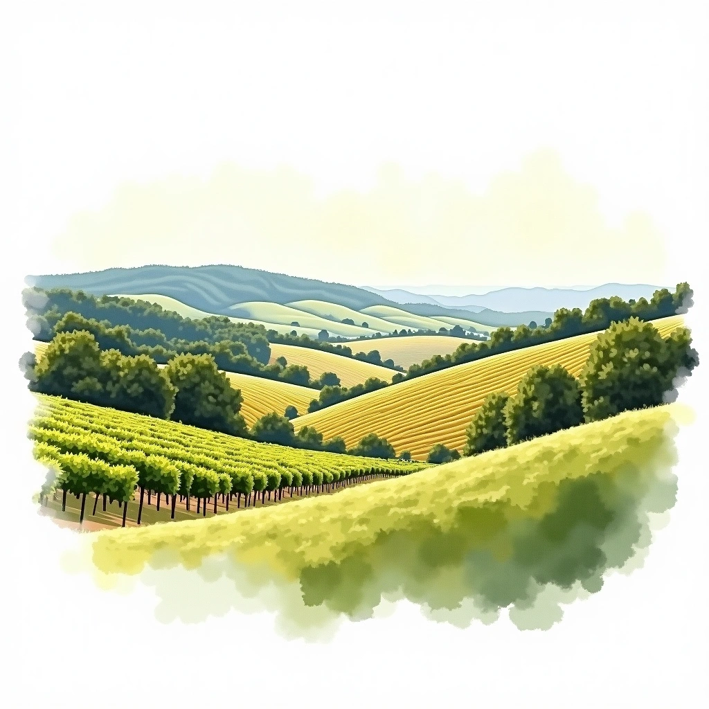 Yarra Valley wine region — watercolor illustration