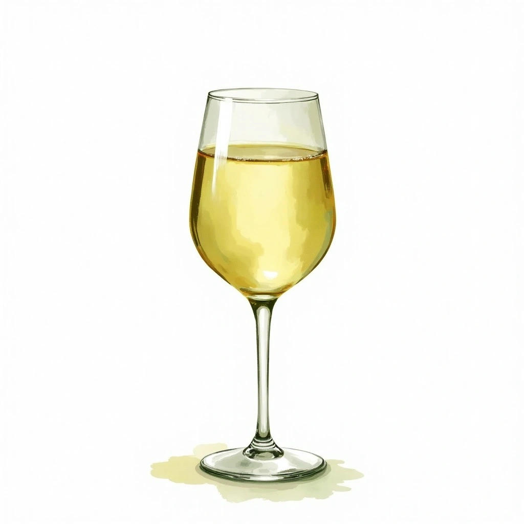 Aromatic White wine style — watercolor illustration