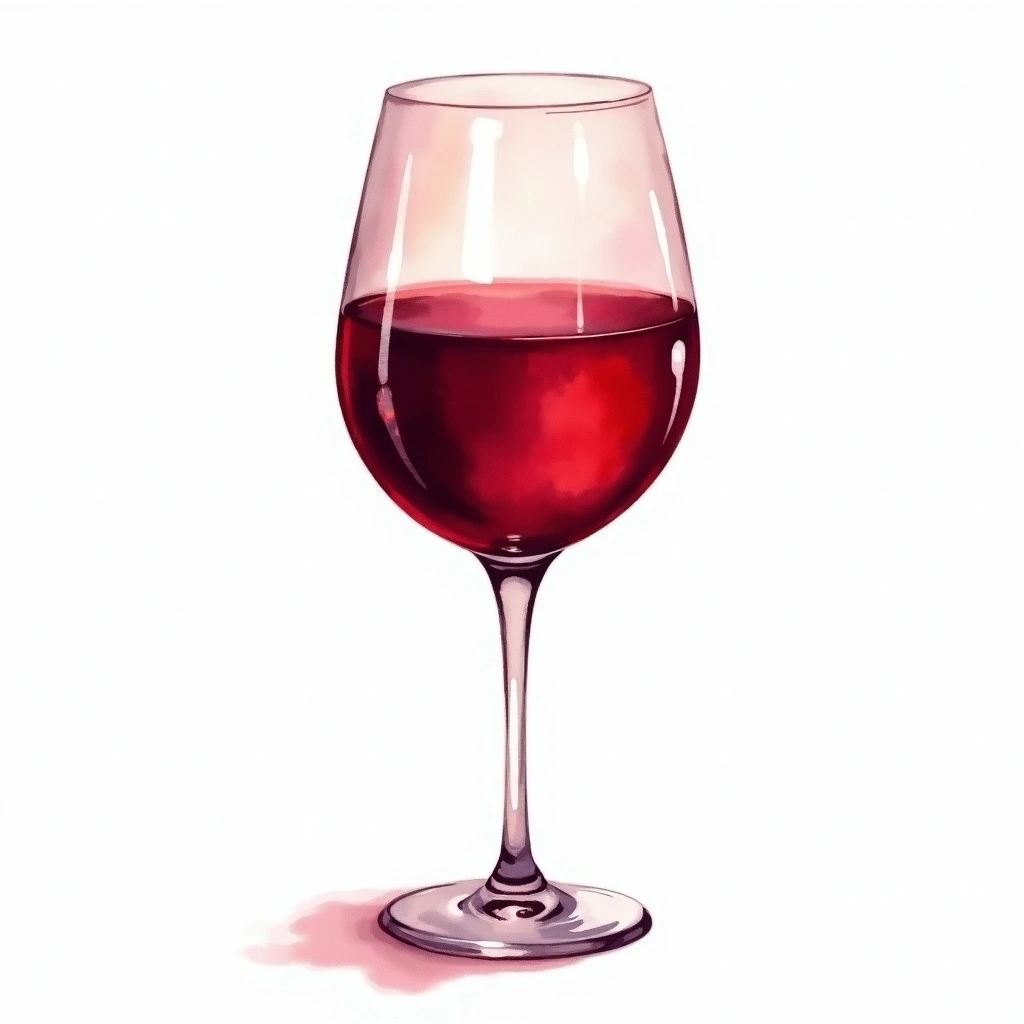 Bold Red wine style — watercolor illustration