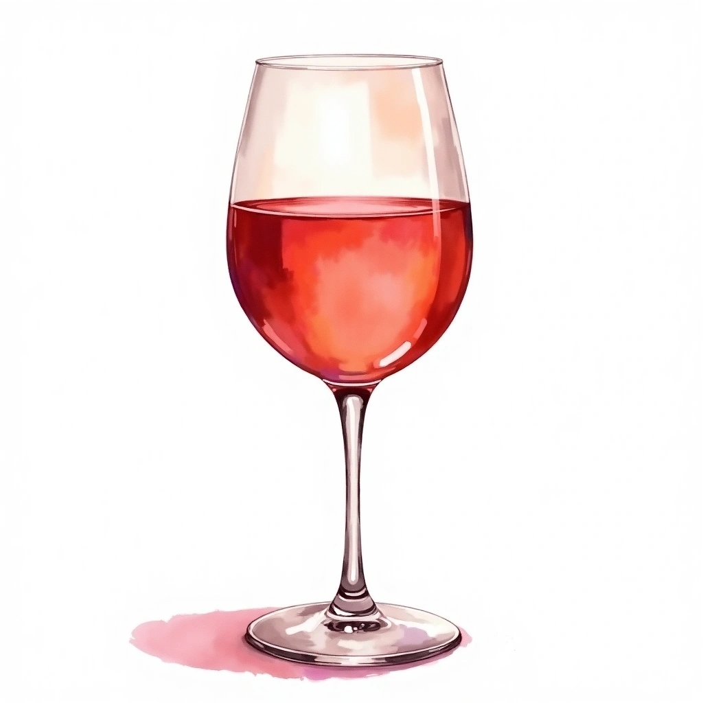 Dry Rosé wine style — watercolor illustration