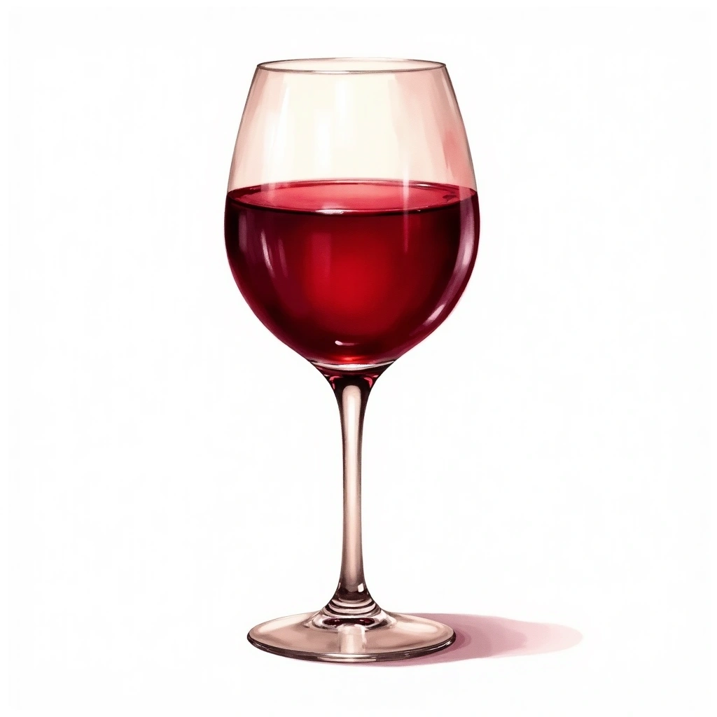 Elegant Red wine style — watercolor illustration