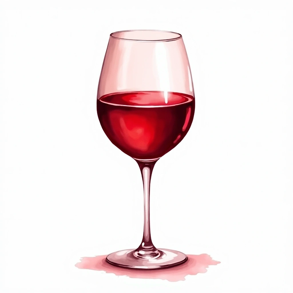 Light Red wine style — watercolor illustration