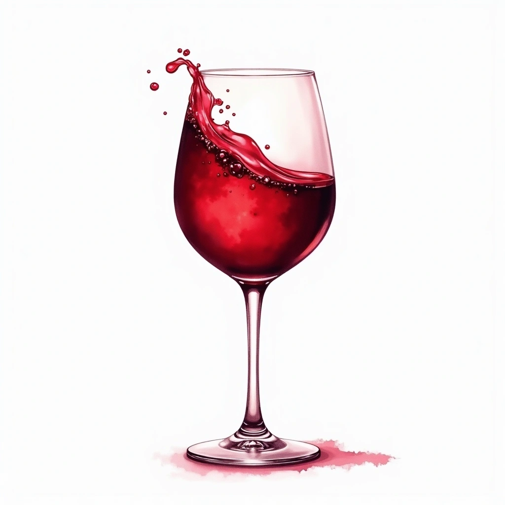 Medium Red wine style — watercolor illustration