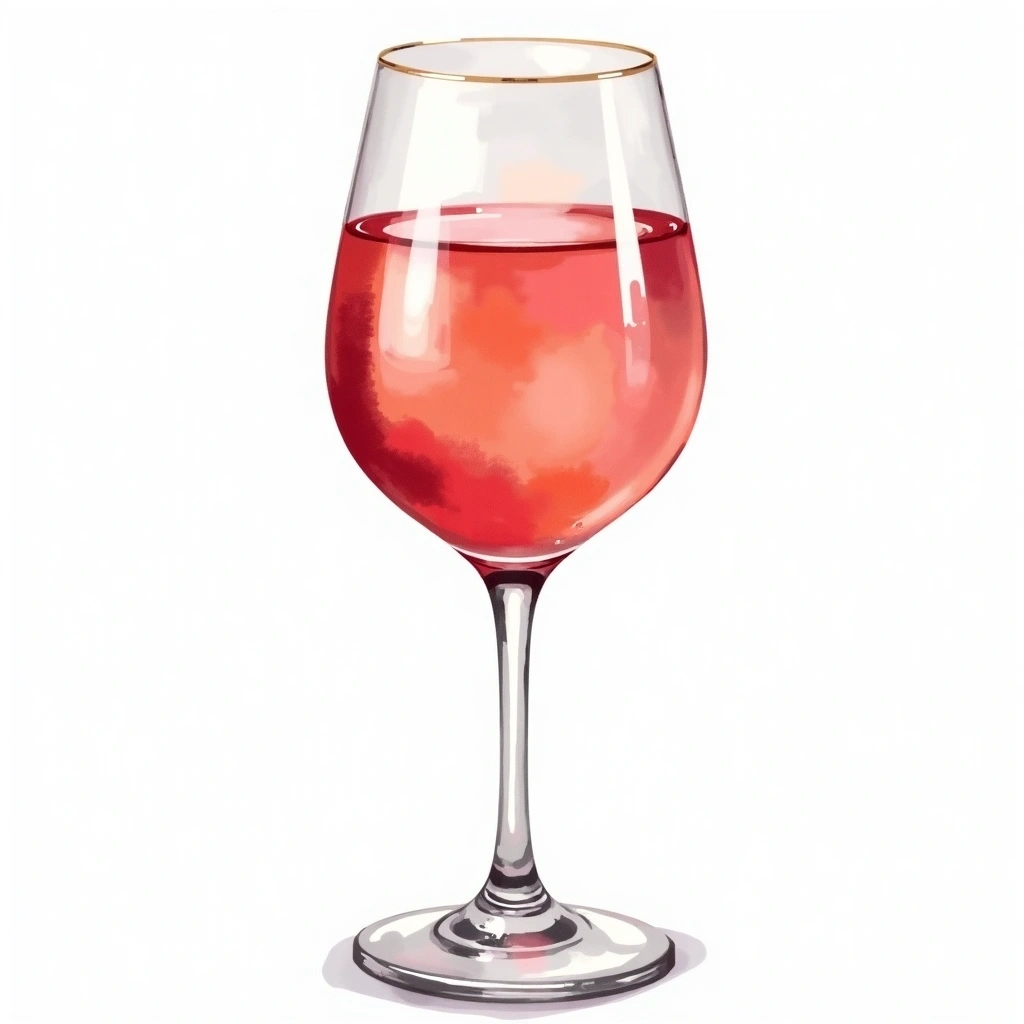 Sweet Rosé wine style — watercolor illustration